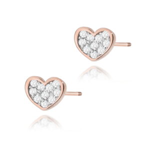 Kolczyki K0021 z diamentami różowe złoto sztyft zakręcany Jubiler Kraków BigDIAMOND