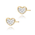Kolczyki K0021 z diamentami żółte złoto sztyft zakręcany Jubiler Kraków BigDIAMOND