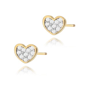Kolczyki K0021 z diamentami żółte złoto sztyft zakręcany Jubiler Kraków BigDIAMOND