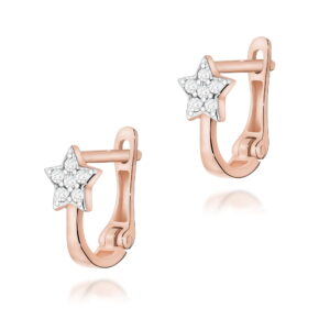 Kolczyki K0022 z diamentami różowe złoto Jubiler Kraków BigDIAMOND