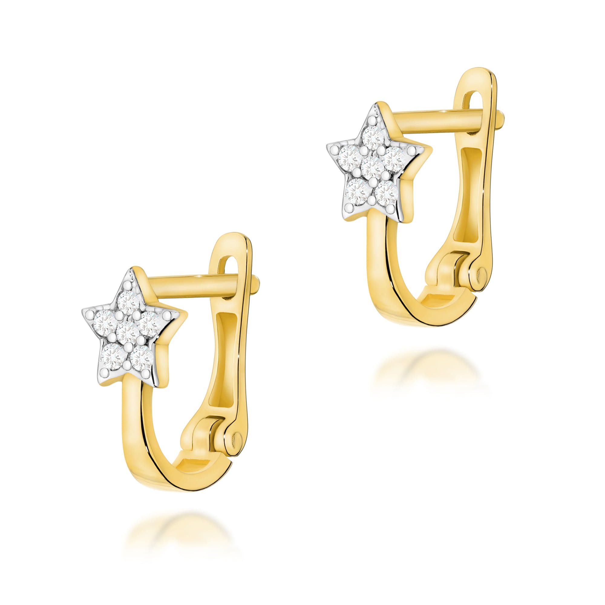Kolczyki z diamentami żółte złoto 1 Kolczyki K0022 z diamentami żółte złoto Jubiler Kraków BigDIAMOND