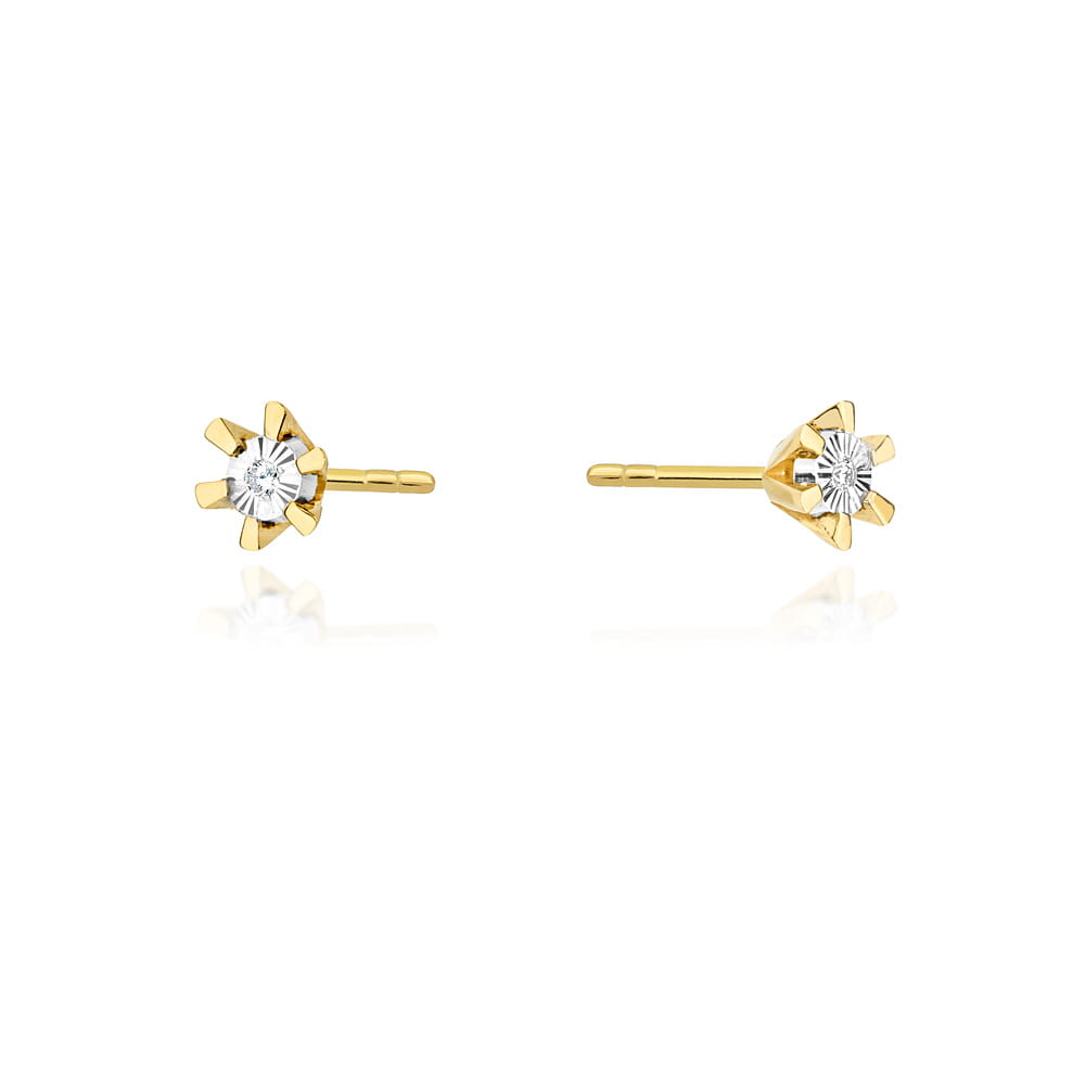 Kolczyki Diament 2 x 0,0086ct żółte złoto 1 Kolczyki K0029 Diament 2 x 0