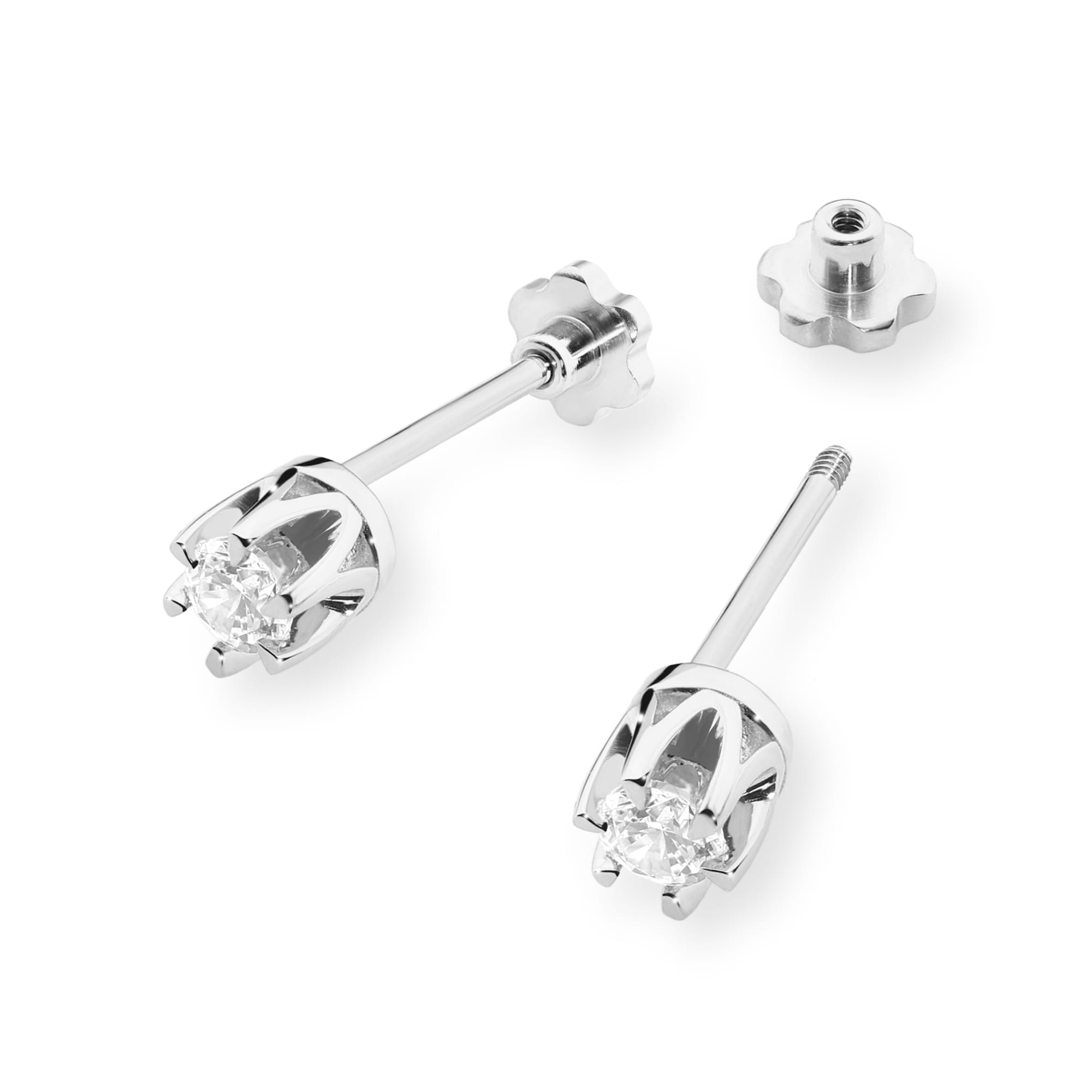Kolczyki Diament 2 x 0,08ct białe złoto sztyft zakręcany 2 08ct białe złoto sztyft zakręcany Jubiler Kraków BigDIAMOND