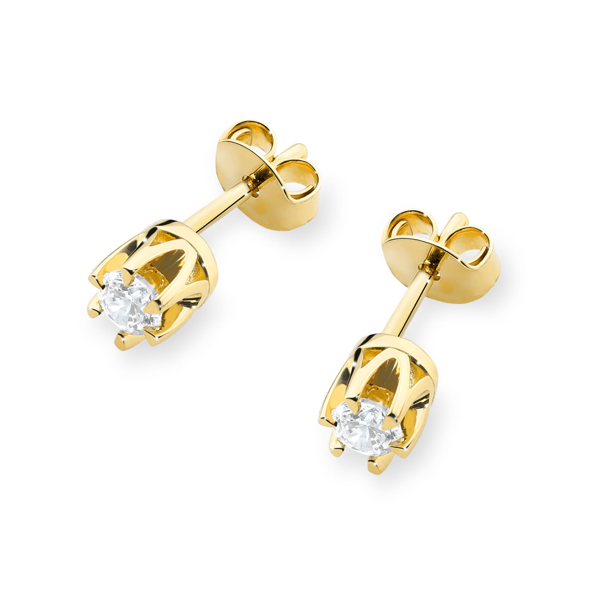 Kolczyki Diament 2 x 0,08ct żółte złoto 2 08ct żółte złoto Jubiler Kraków BigDIAMOND