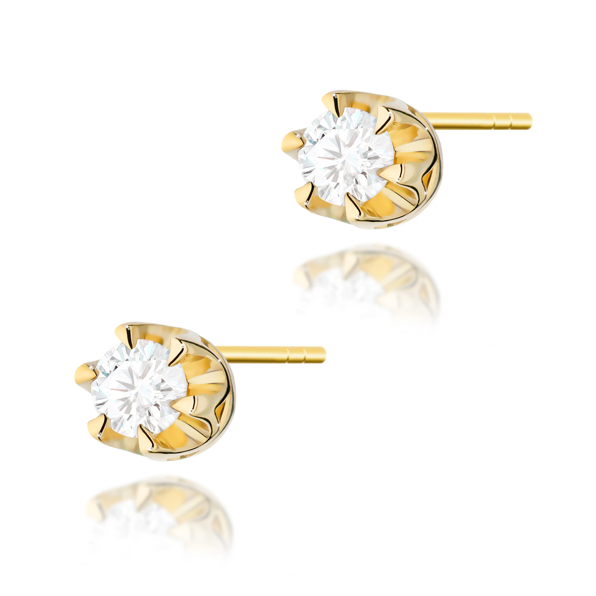 Kolczyki Diament 2 x 0,08ct żółte złoto 1 Kolczyki K0032 Diament 2 x 0