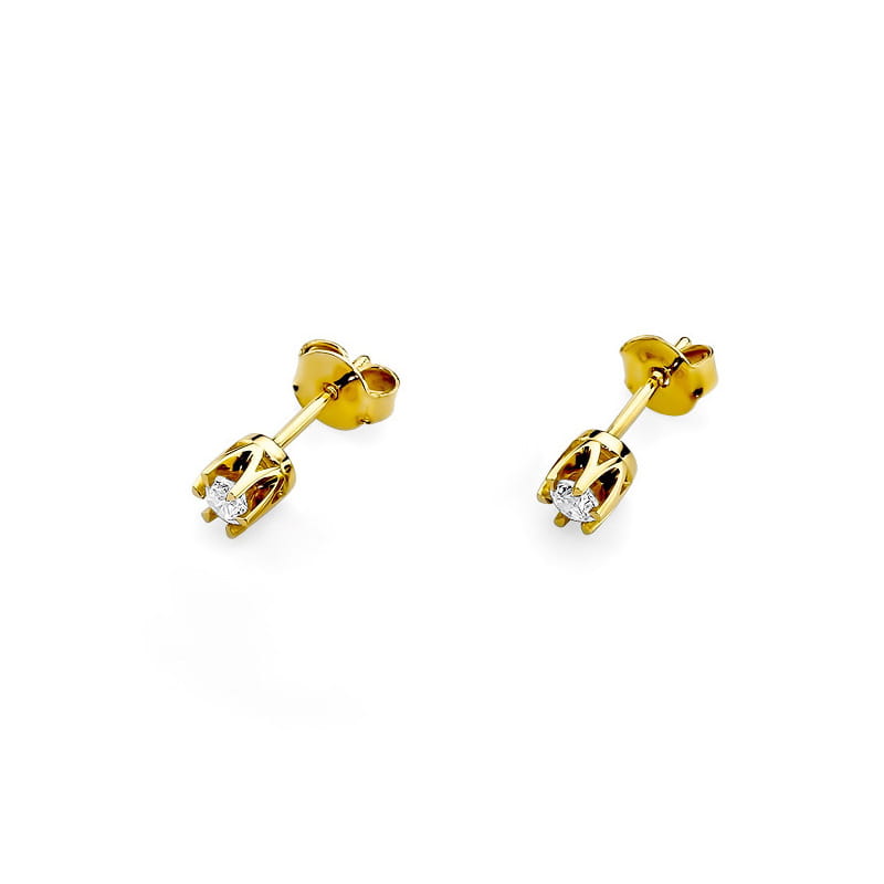 Kolczyki Diament 2 x 0,10ct żółte złoto 2 10ct żółte złoto Jubiler Kraków BigDIAMOND