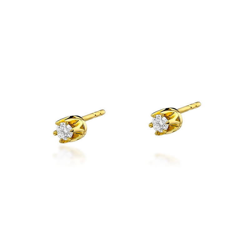 Kolczyki Diament 2 x 0,10ct żółte złoto 1 Kolczyki K0032 Diament 2 x 0