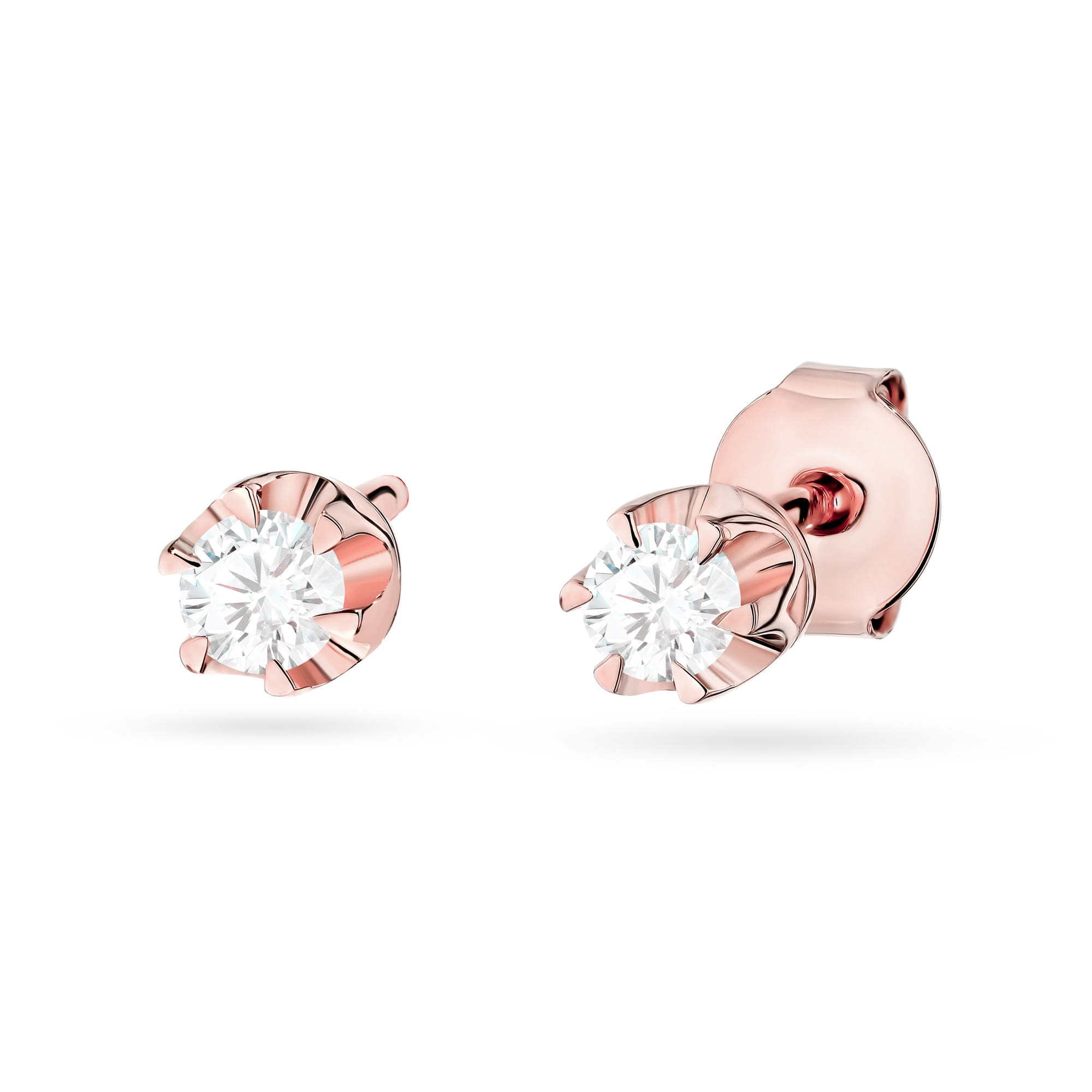 Kolczyki Diament Laboratoryjny 2 x 0,10ct różowe złoto 1 Kolczyki K0032 Diament Laboratoryjny 2 x 0
