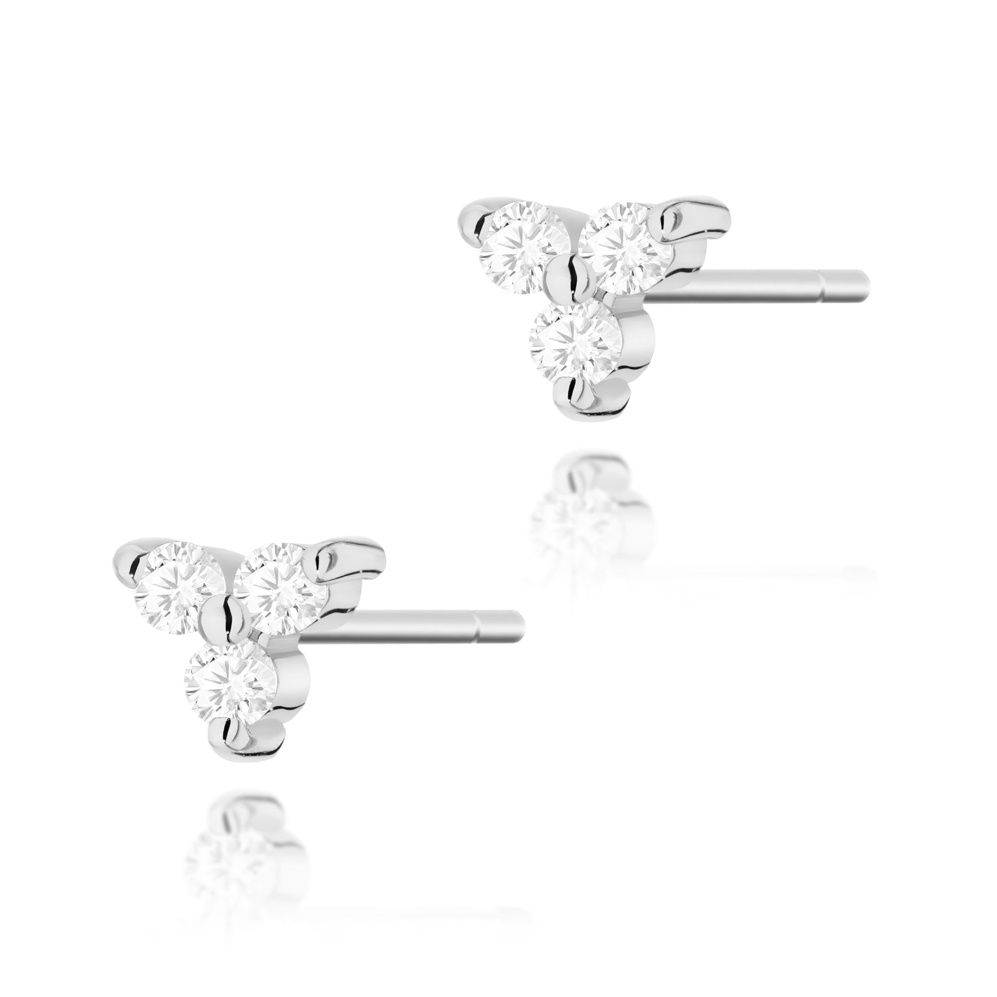 Kolczyki z diamentami białe złoto 1 Kolczyki K0033 z diamentami białe złoto Jubiler Kraków BigDIAMOND