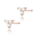 Kolczyki K0033 z diamentami różowe złoto sztyft zakręcany Jubiler Kraków BigDIAMOND