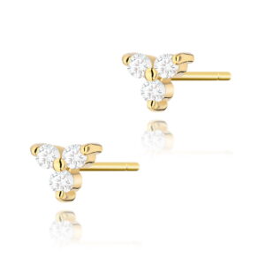 Kolczyki K0033 z diamentami żółte złoto Jubiler Kraków BigDIAMOND