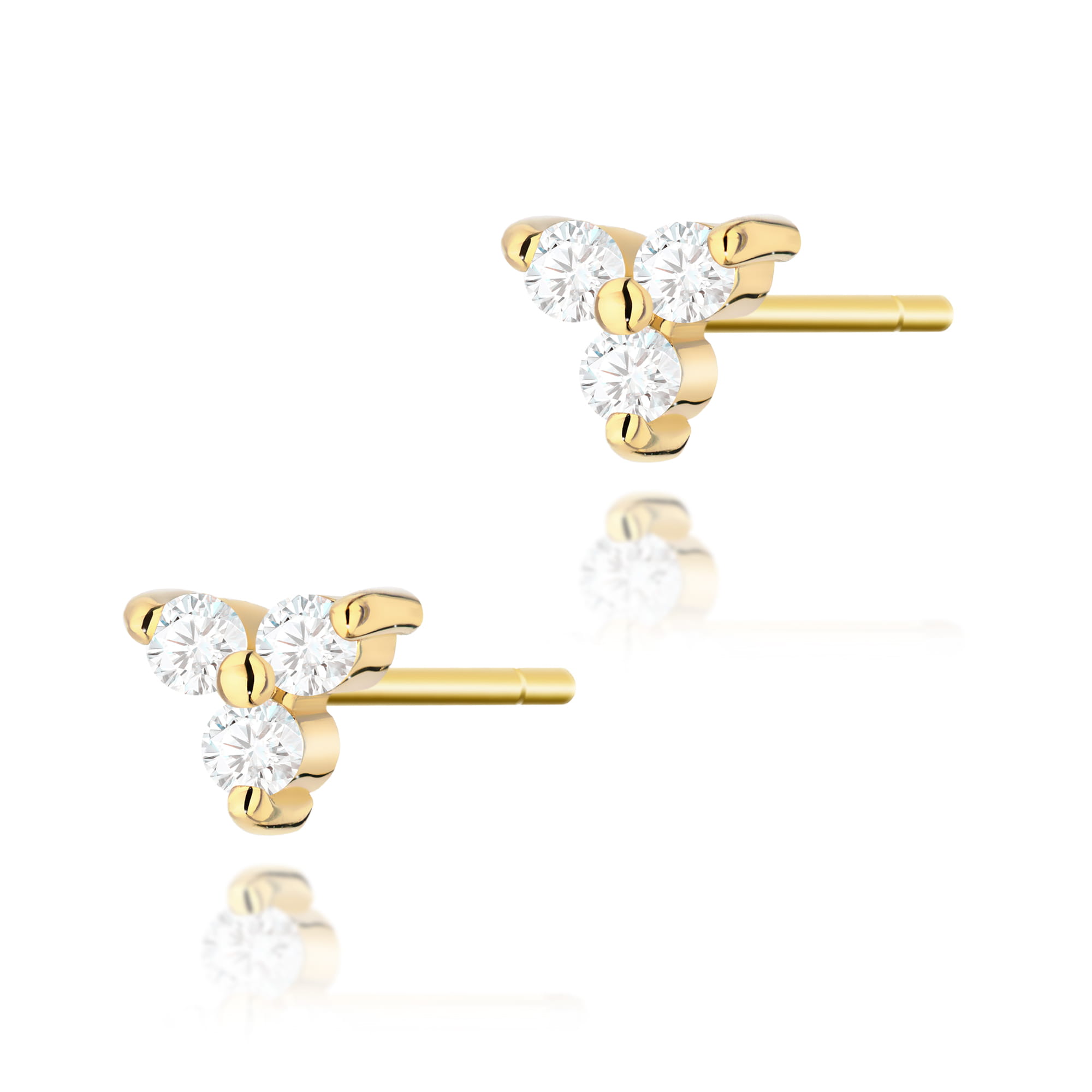Kolczyki z diamentami żółte złoto 1 Kolczyki K0033 z diamentami żółte złoto Jubiler Kraków BigDIAMOND