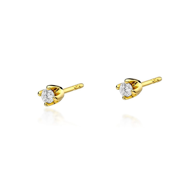 Kolczyki Diament 2 x 0,10ct żółte złoto 1 Kolczyki K0034 Diament 2 x 0
