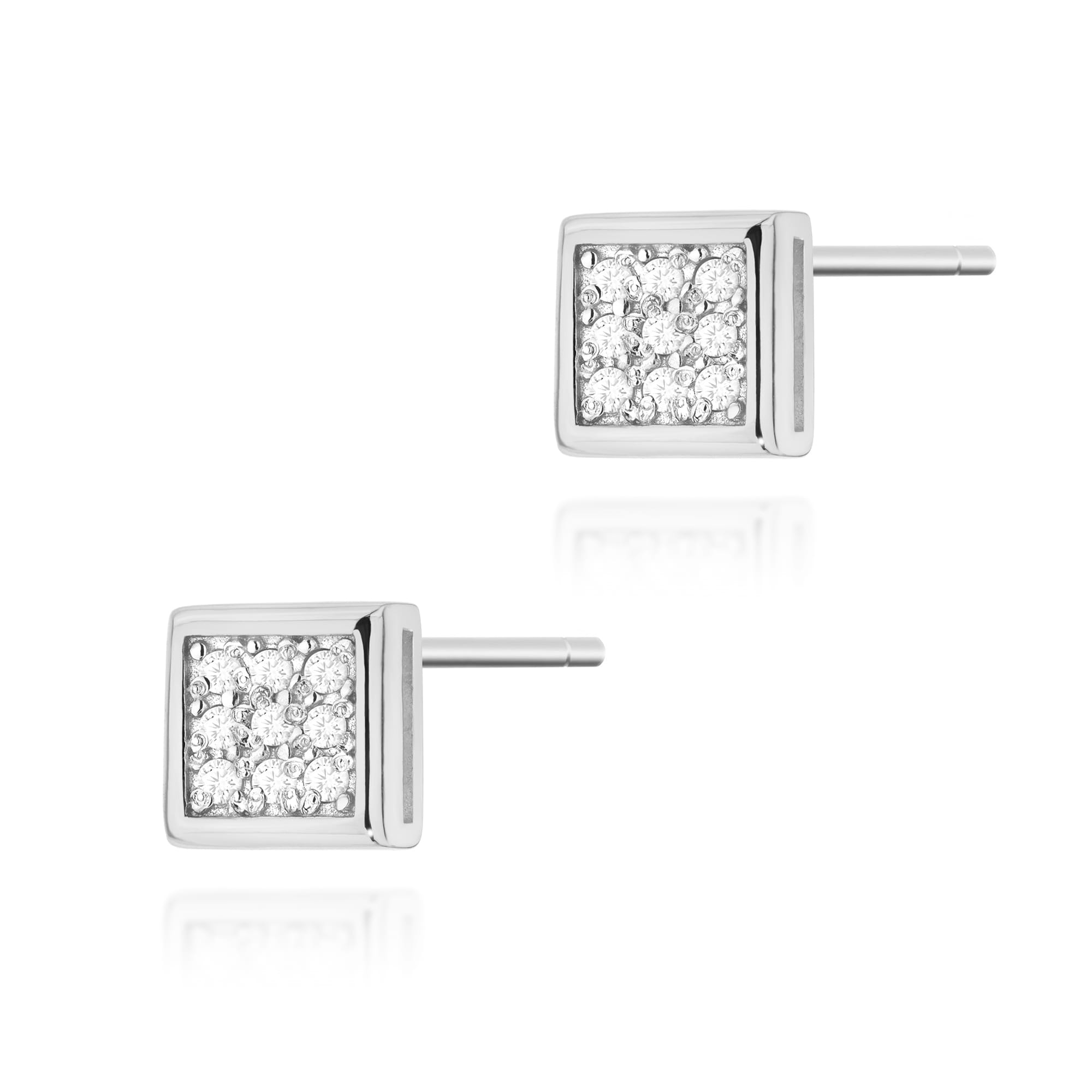 Kolczyki z diamentami białe złoto 1 Kolczyki K0036 z diamentami białe złoto Jubiler Kraków BigDIAMOND