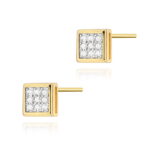 Kolczyki K0036 z diamentami żółte złoto Jubiler Kraków BigDIAMOND