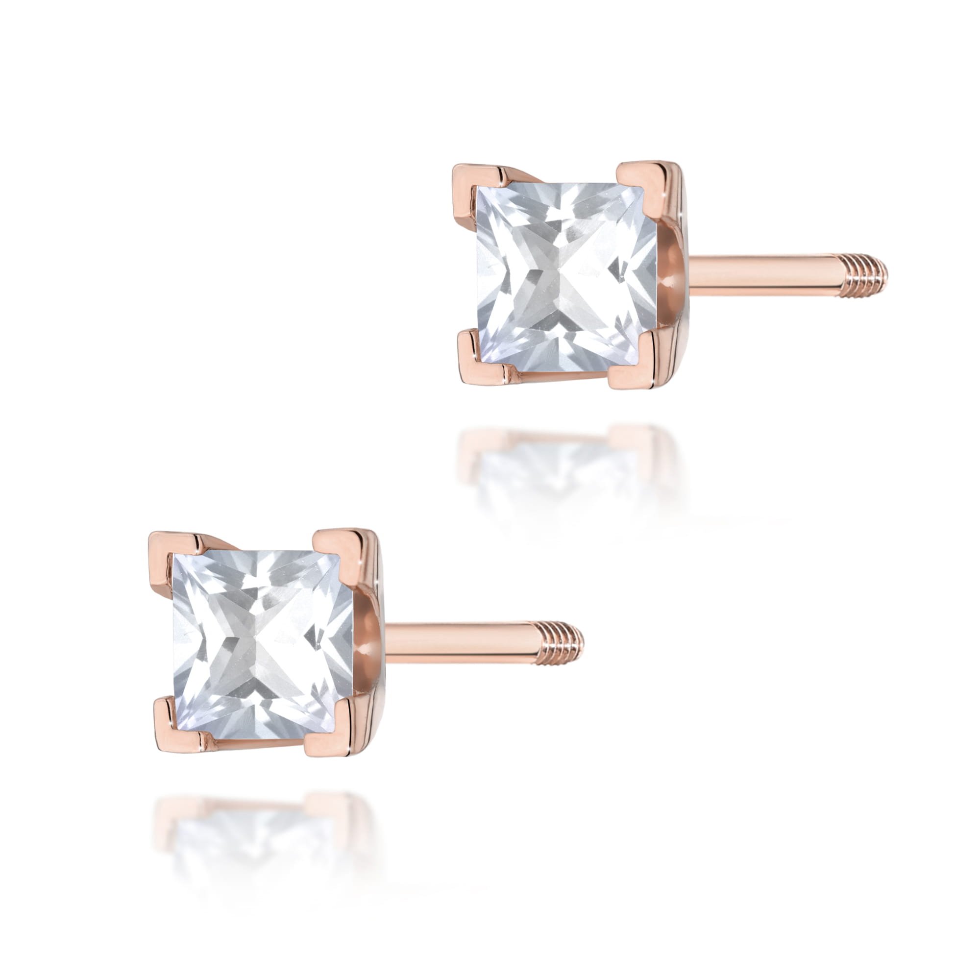 Kolczyki Diament 2 x 0,15ct różowe złoto sztyft zakręcany 1 Kolczyki K0037 Diament 2 x 0