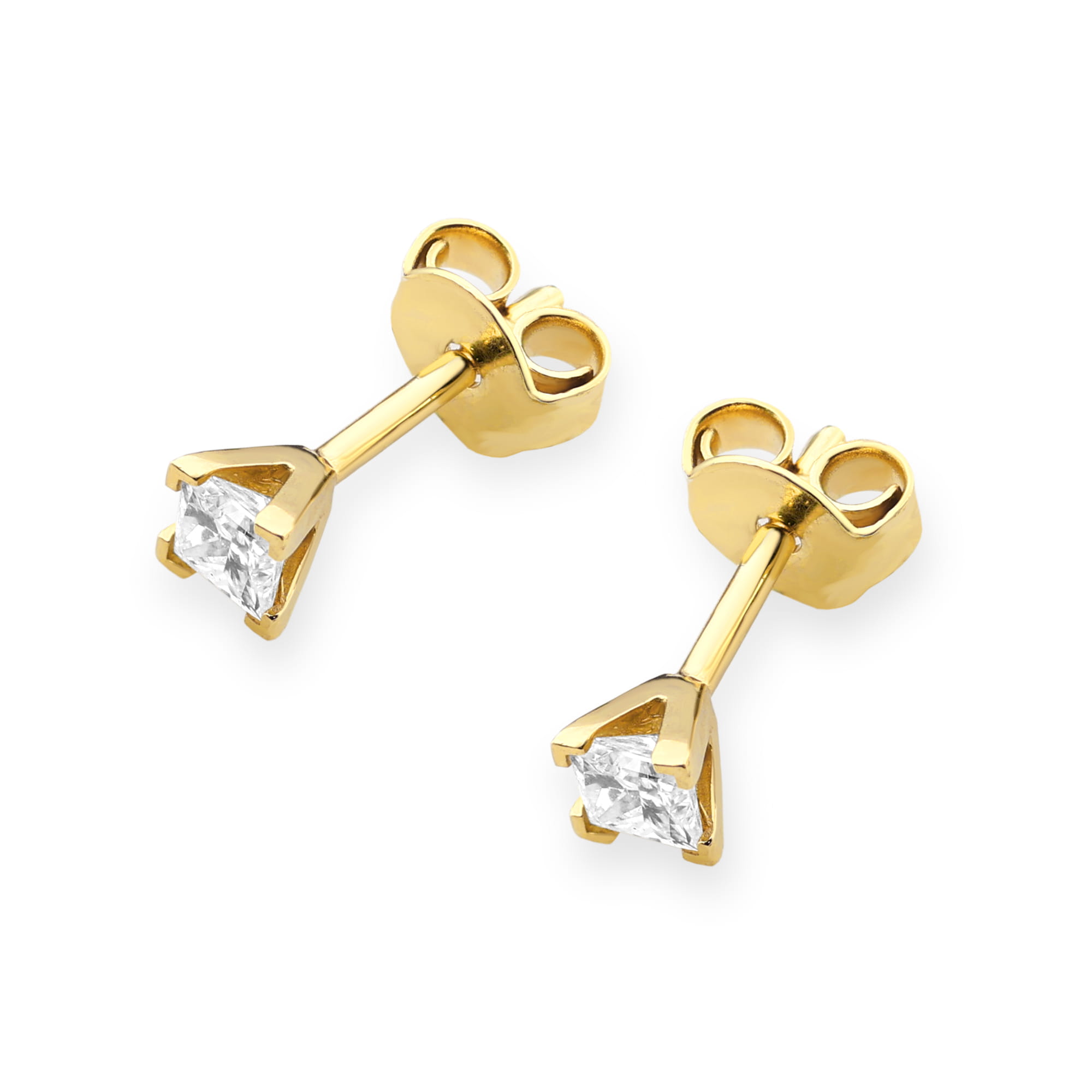 Kolczyki Diament 2 x 0,15ct żółte złoto 2 15ct żółte złoto Jubiler Kraków BigDIAMOND