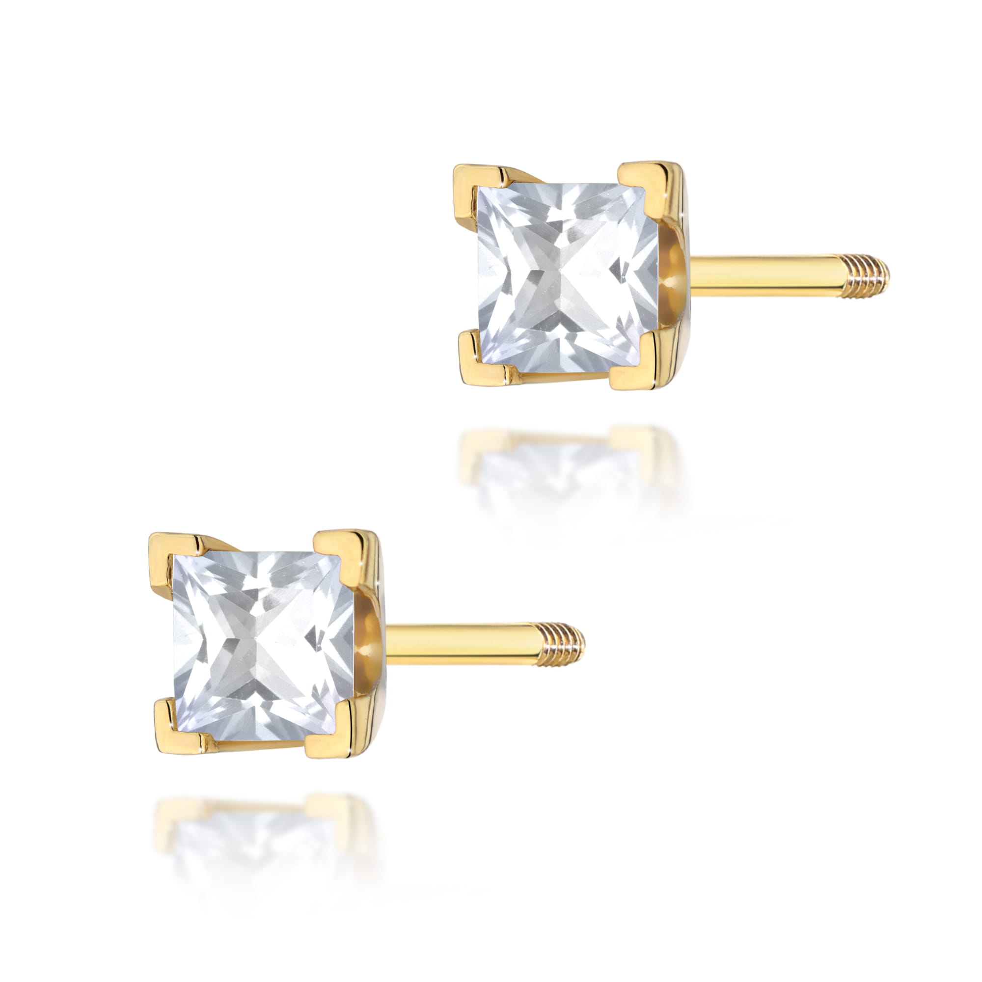 Kolczyki Diament 2 x 0,15ct żółte złoto sztyft zakręcany 1 Kolczyki K0037 Diament 2 x 0