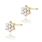 Kolczyki K0039 z diamentami żółte złoto sztyft zakręcany Jubiler Kraków BigDIAMOND