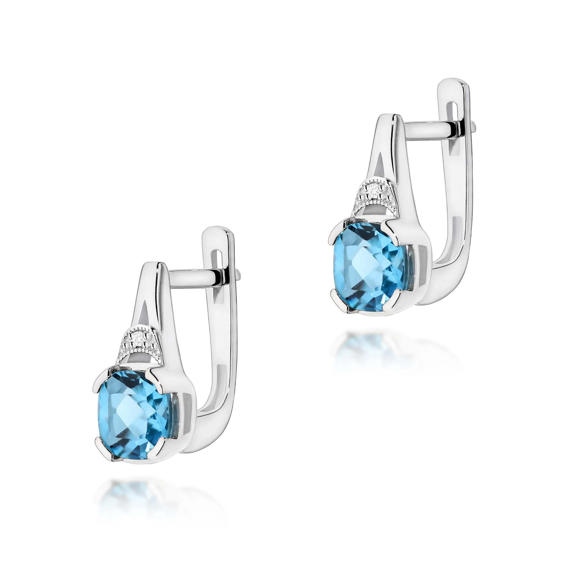 Kolczyki Topaz 2 x 1,10ct białe złoto 1 Kolczyki K0040 Topaz 2 x 1