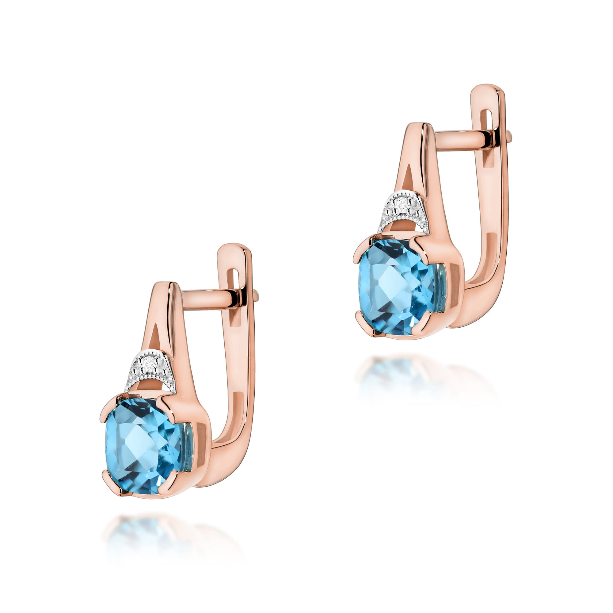 Kolczyki Topaz 2 x 1,10ct różowe złoto 1 Kolczyki K0040 Topaz 2 x 1