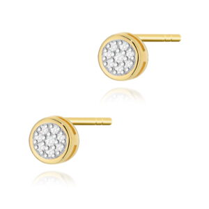 Kolczyki K0041 z diamentami żółte złoto Jubiler Kraków BigDIAMOND