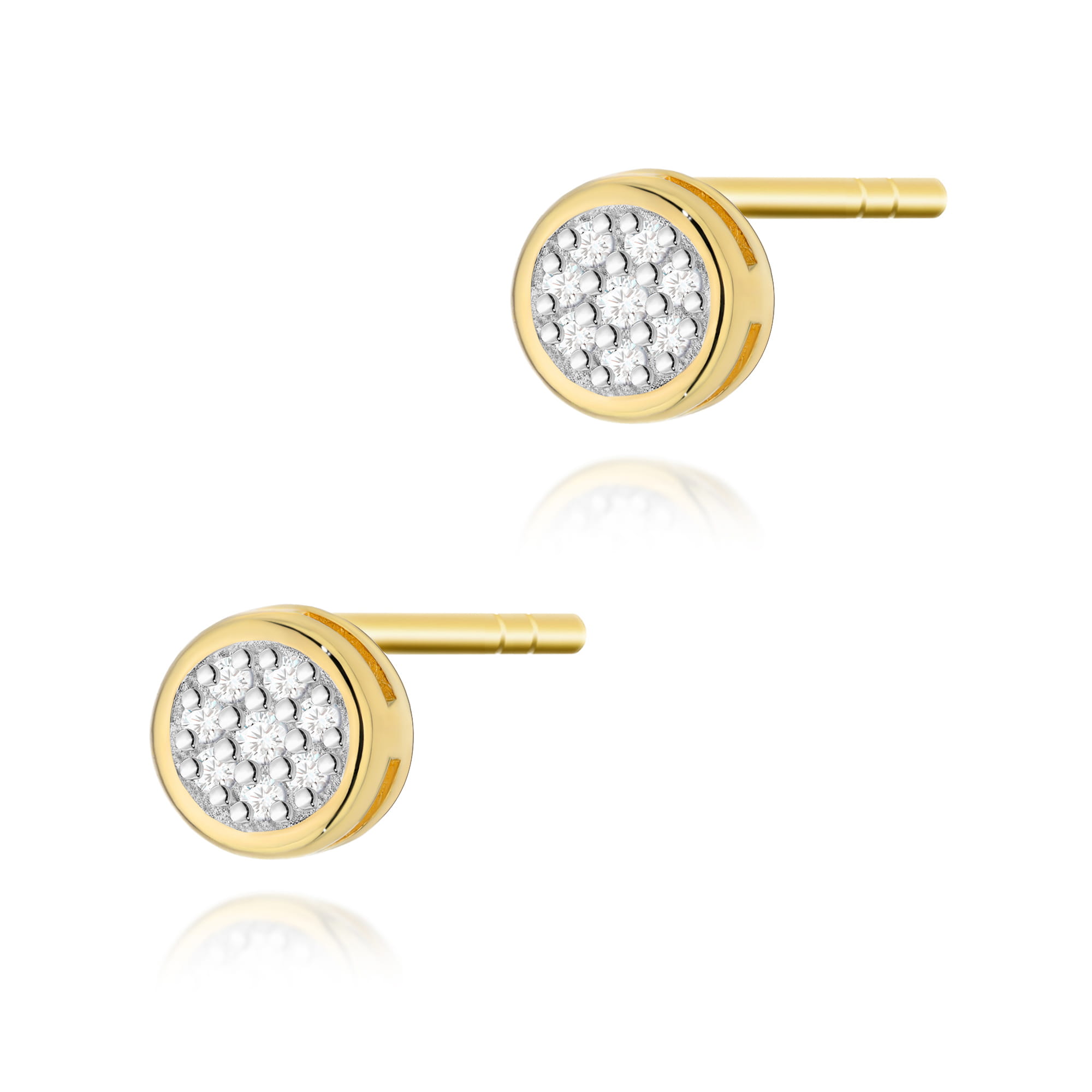 Kolczyki z diamentami żółte złoto 1 Kolczyki K0041 z diamentami żółte złoto Jubiler Kraków BigDIAMOND