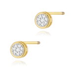 Kolczyki K0041 z diamentami żółte złoto sztyft zakręcany Jubiler Kraków BigDIAMOND
