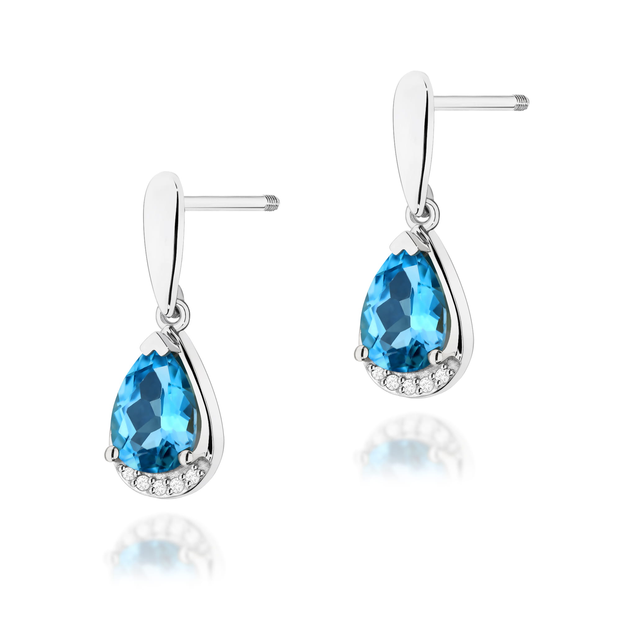 Kolczyki Topaz 2 x 1,40ct białe złoto sztyft zakręcany 1 Kolczyki K0051 Topaz 2 x 1