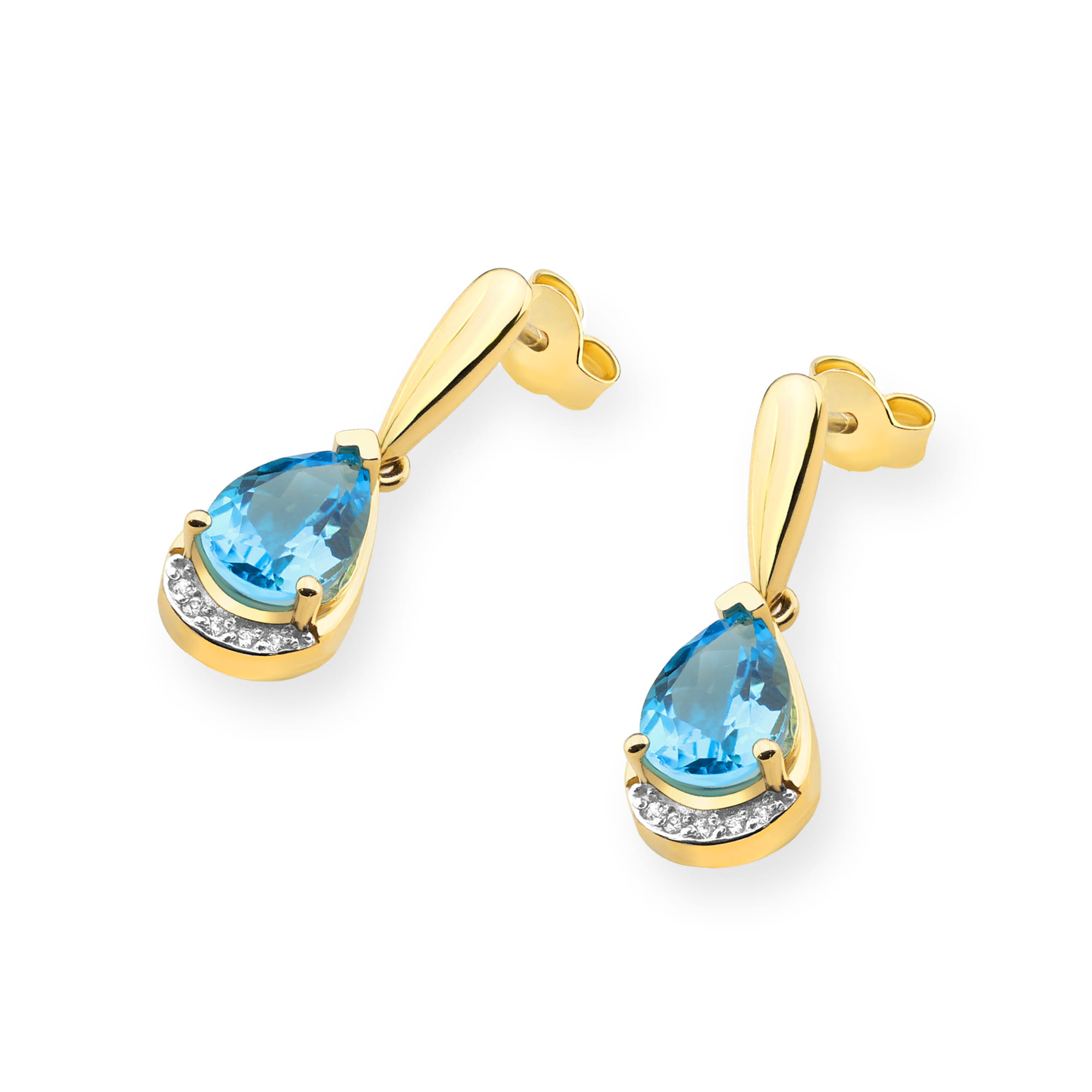 Kolczyki Topaz 2 x 1,40ct żółte złoto 2 40ct żółte złoto Jubiler Kraków BigDIAMOND