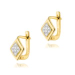 Kolczyki K0052 z diamentami żółte złoto Jubiler Kraków BigDIAMOND