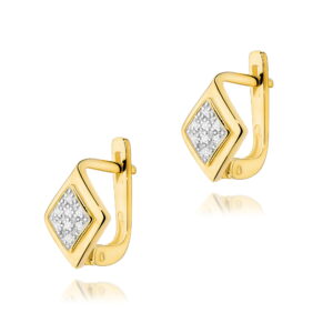 Kolczyki K0052 z diamentami żółte złoto Jubiler Kraków BigDIAMOND