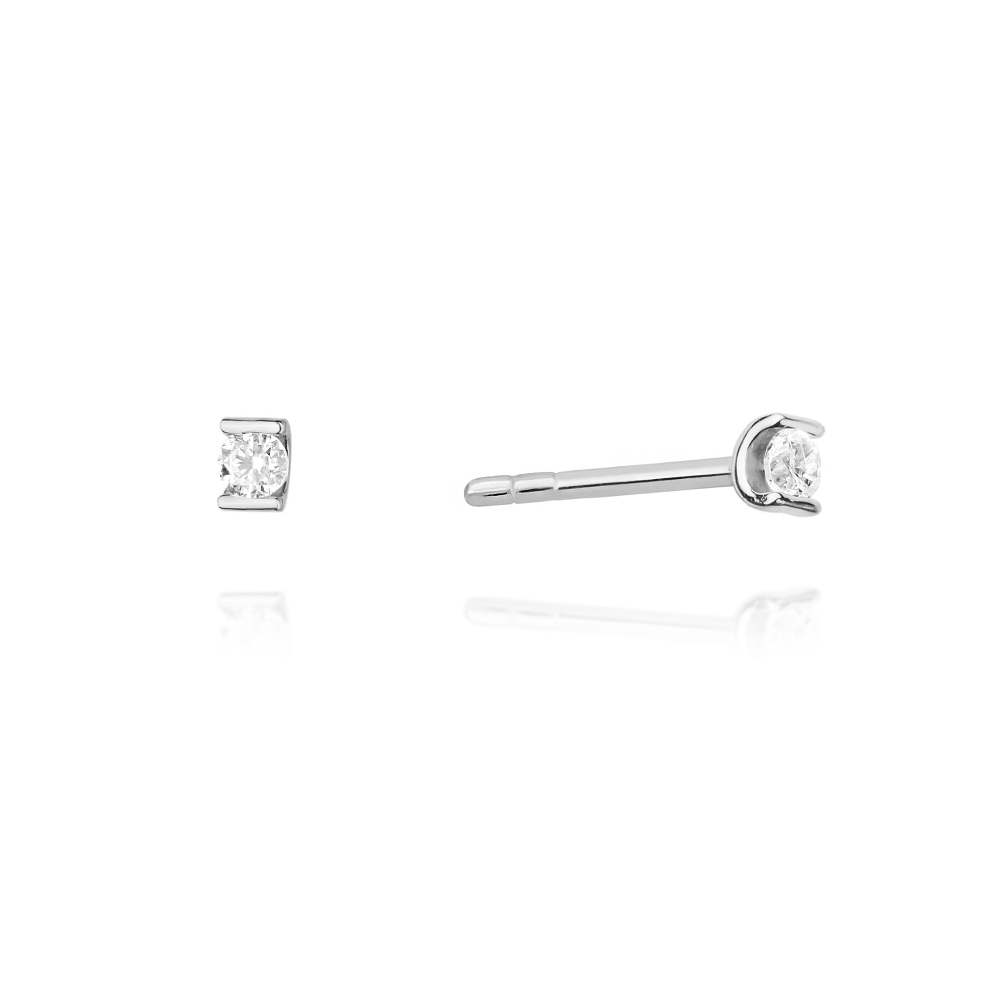 Kolczyki Diament 2 x 0,04ct białe złoto 1 Kolczyki K0055 Diament 2 x 0
