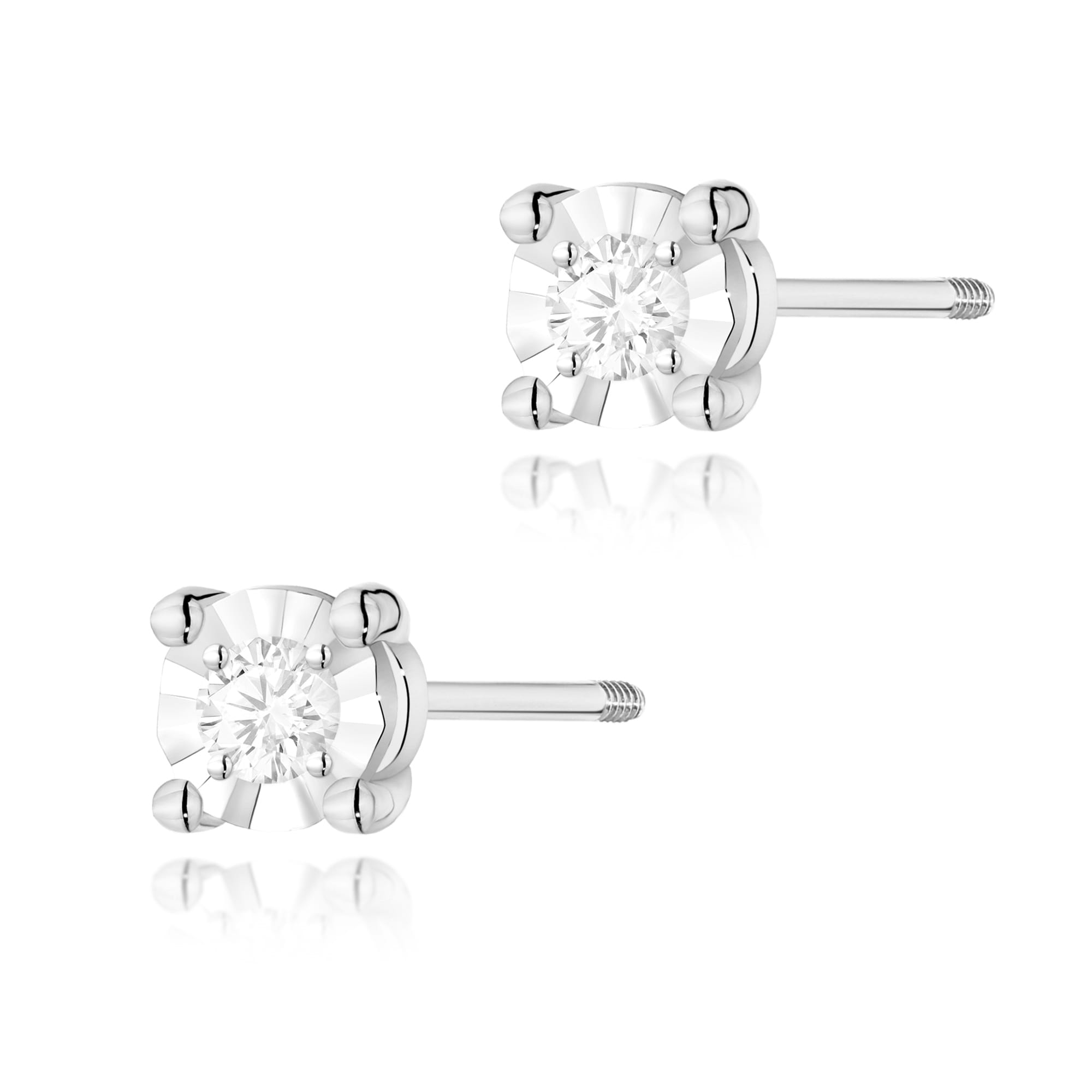 Kolczyki Diament 2 x 0,03ct białe złoto sztyft zakręcany 1 Kolczyki K0058 Diament 2 x 0