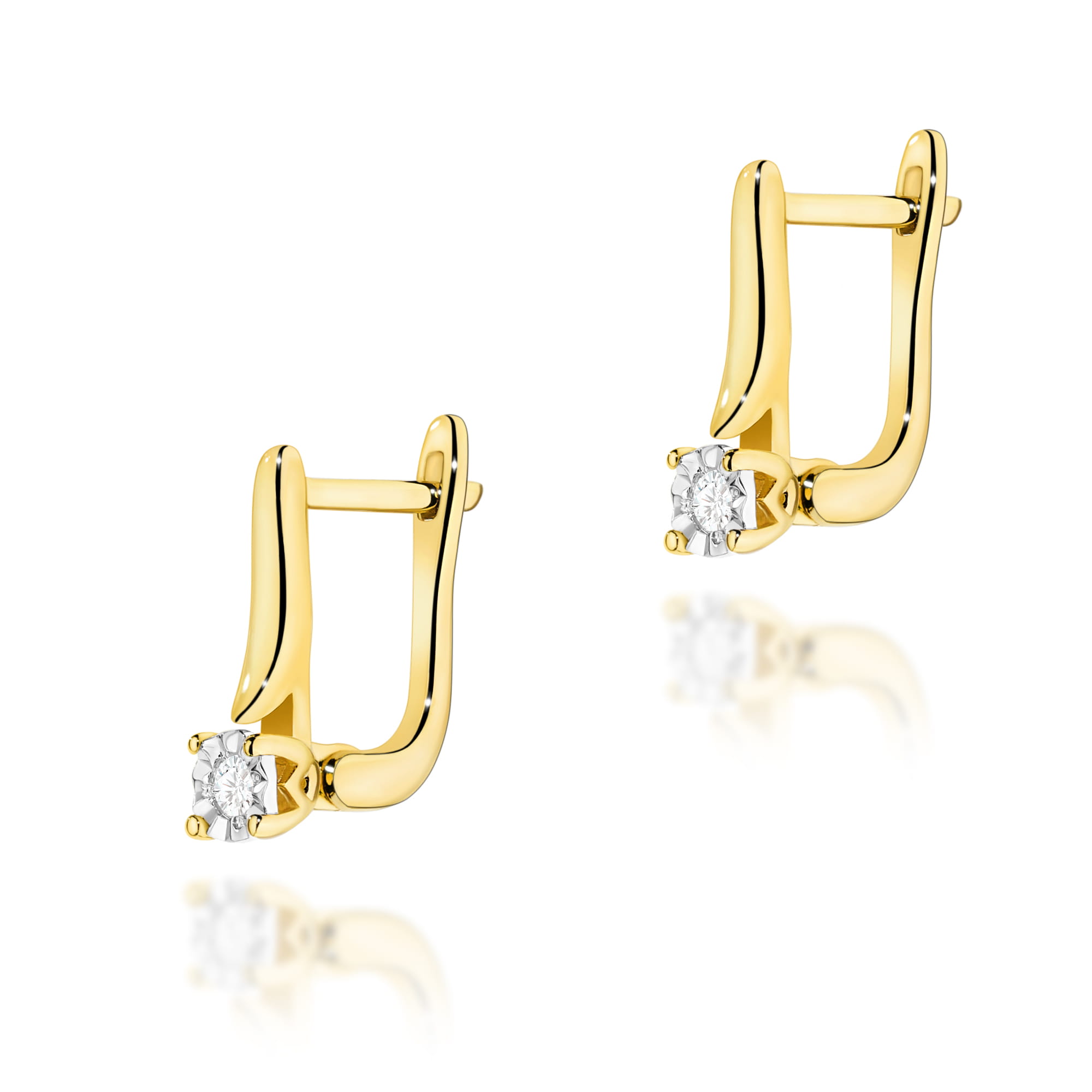 Kolczyki Diament 2 x 0,03ct żółte złoto 1 Kolczyki K0065 Diament 2 x 0