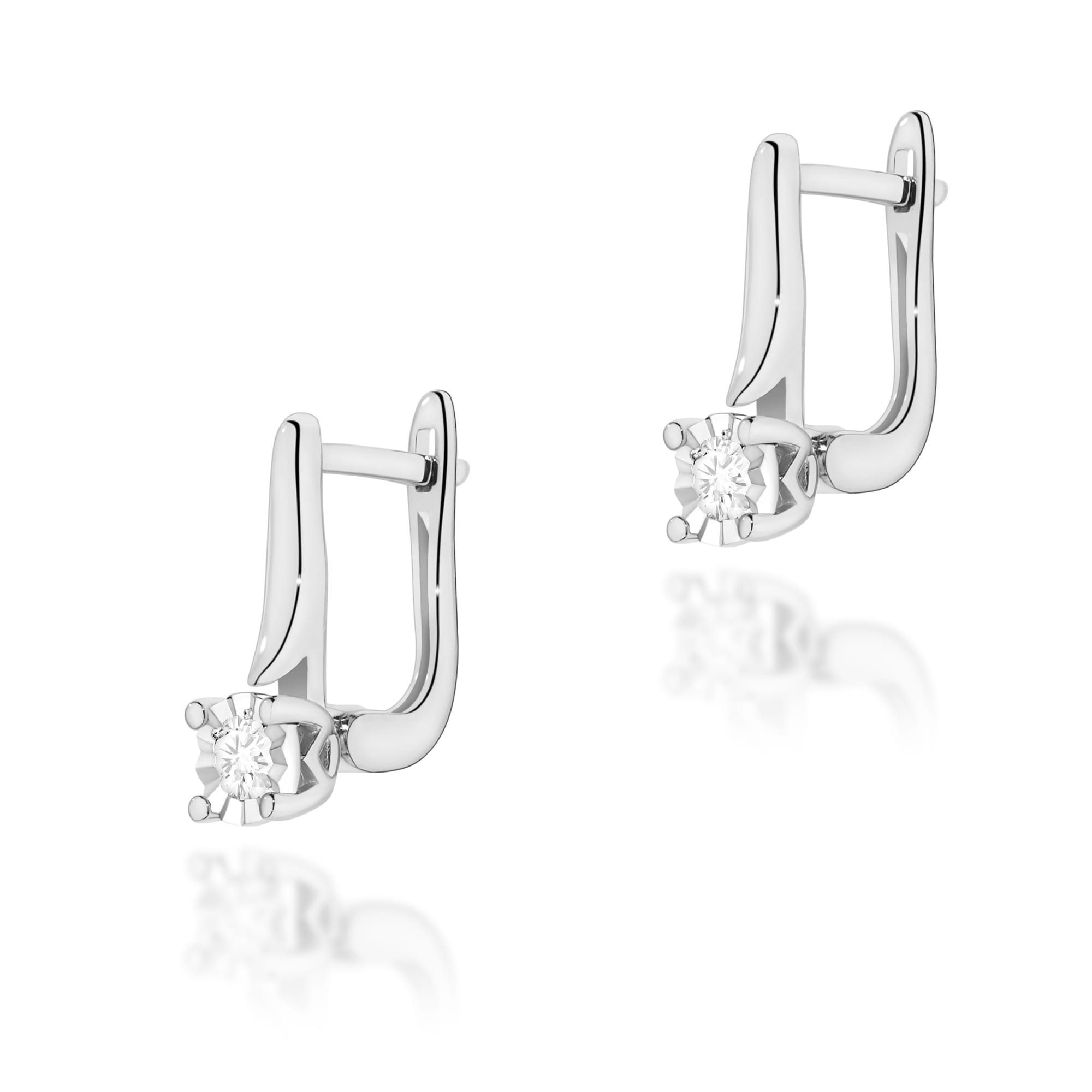 Kolczyki Diament 2 x 0,08ct białe złoto 1 Kolczyki K0065 Diament 2 x 0