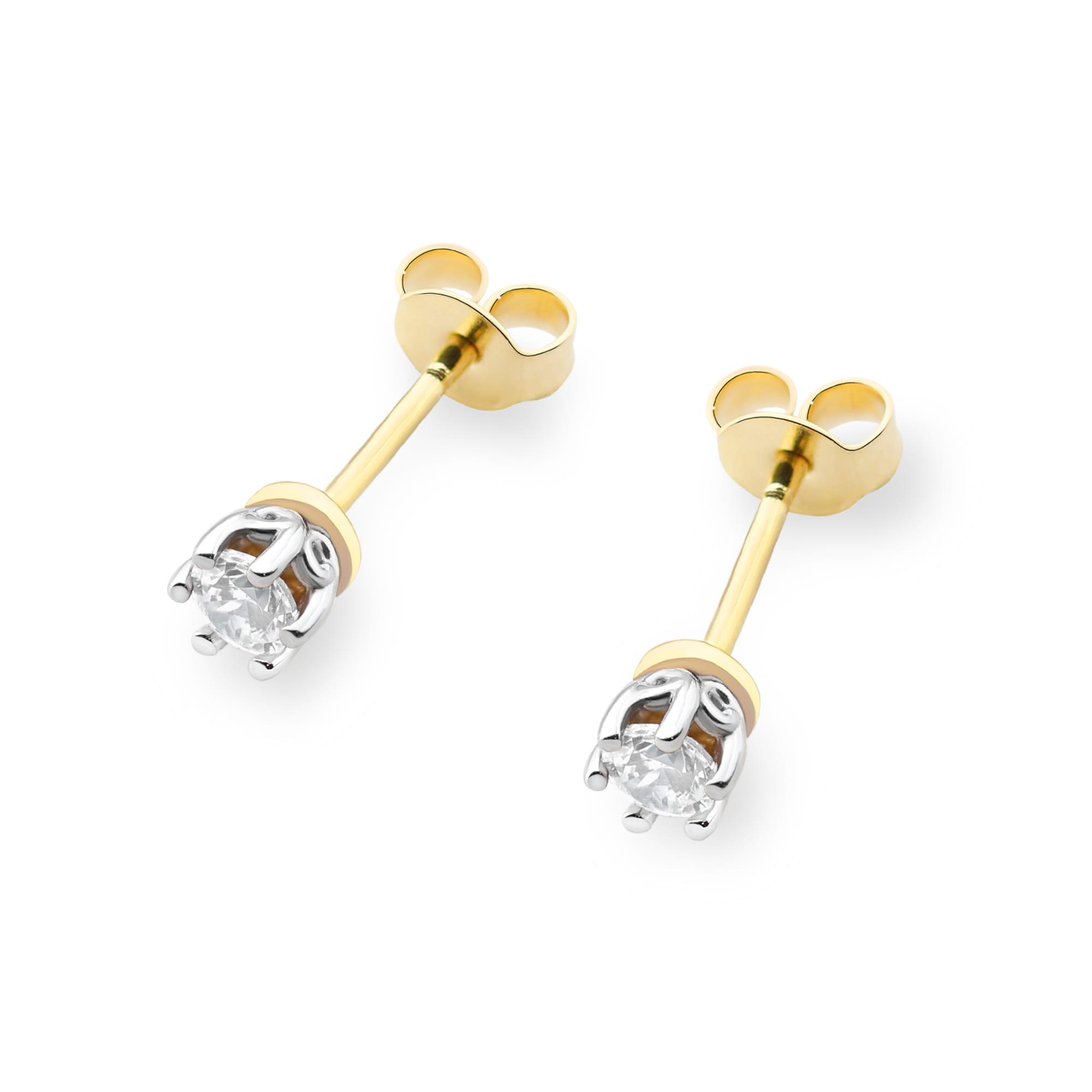 Kolczyki Diament 2 x 0,15ct żółte złoto 2 15ct żółte złoto Jubiler Kraków BigDIAMOND