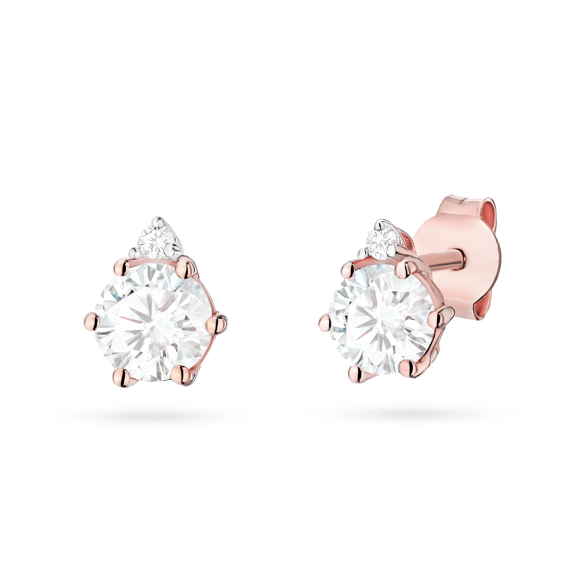 Kolczyki Diament Laboratoryjny 2 x 0,50ct różówe złoto 1 Kolczyki K0076 Diament Laboratoryjny 2 x 0
