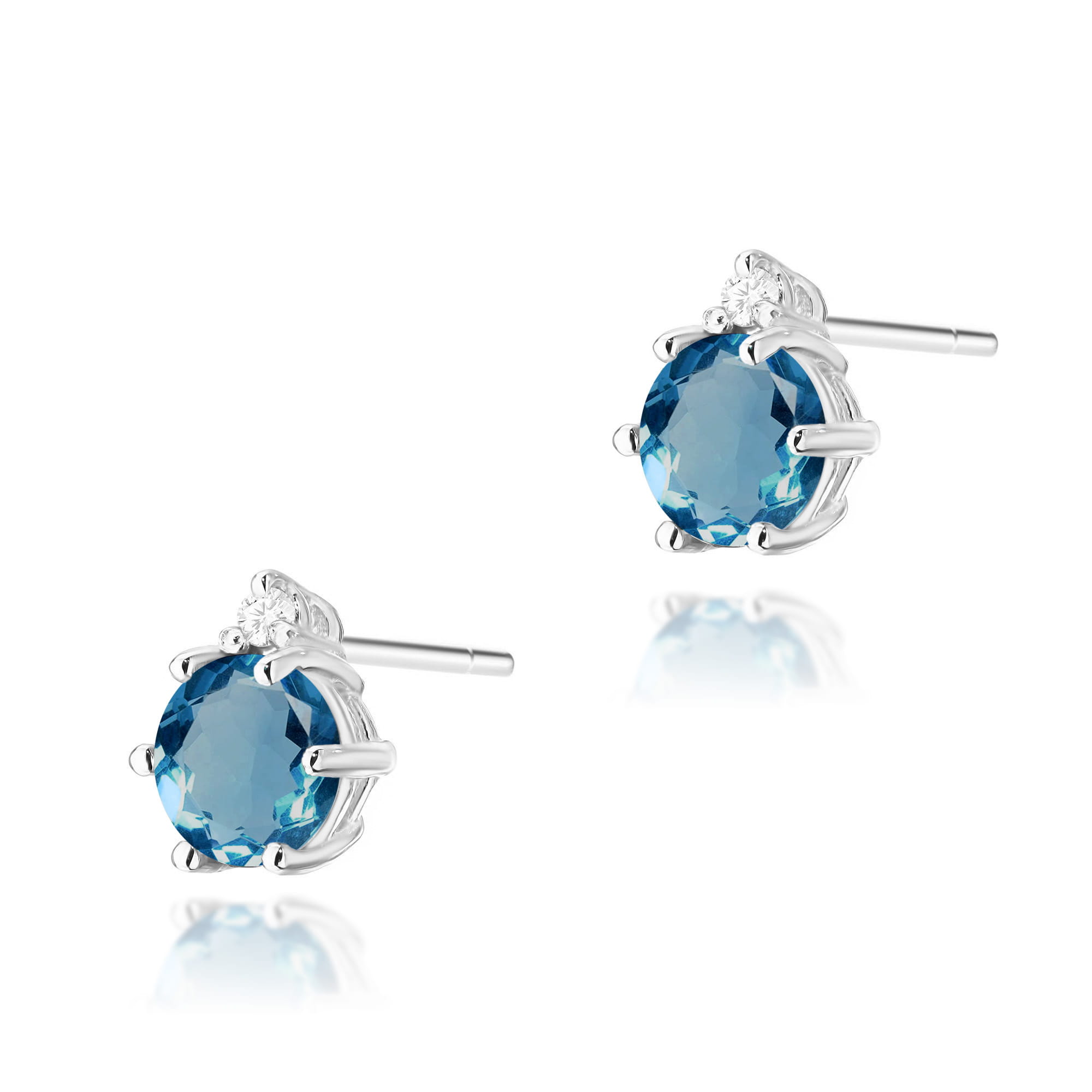 Kolczyki Topaz London Blue 2 x 0,50ct białe złoto 1 Kolczyki K0076 Topaz London Blue 2 x 0