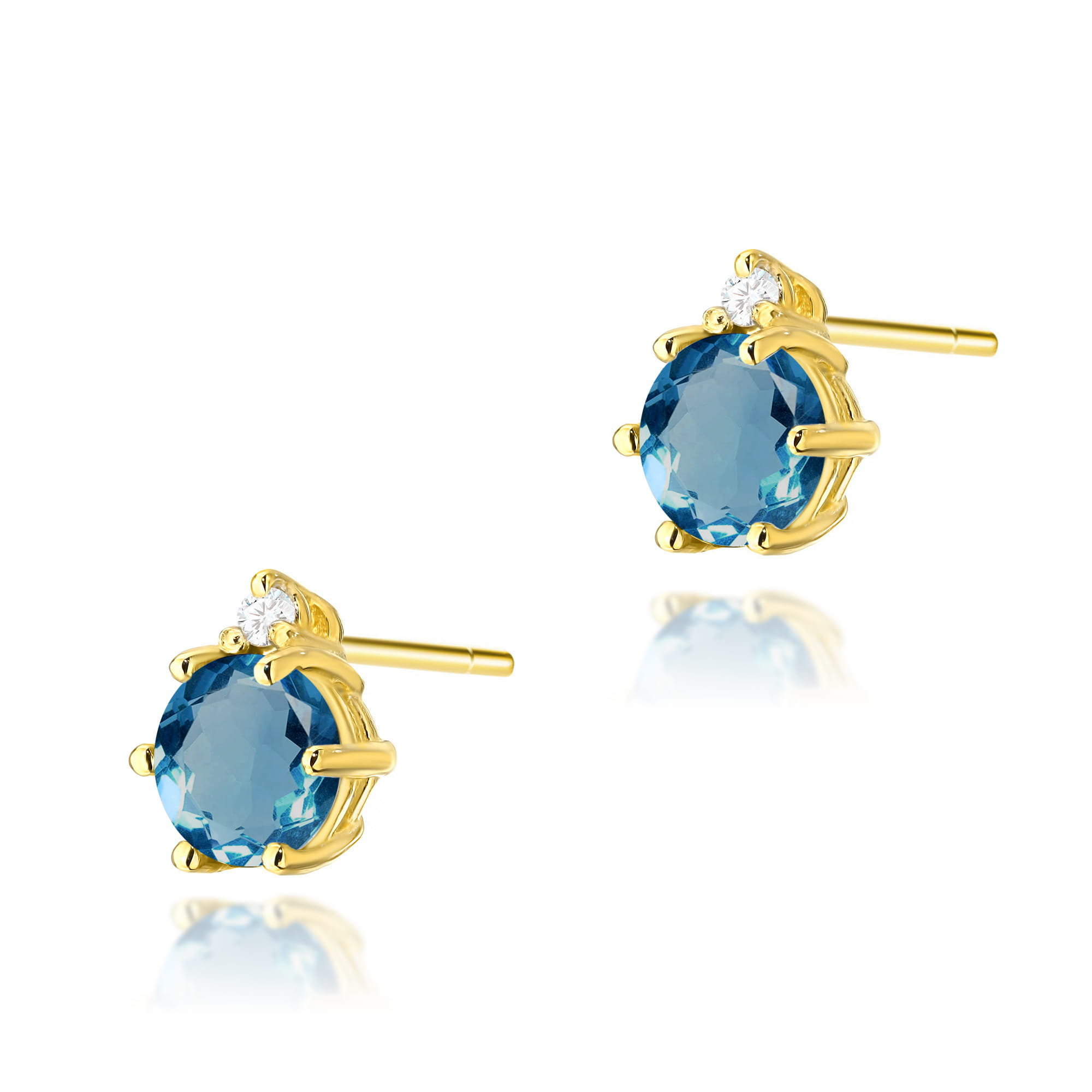 Kolczyki Topaz London Blue 2 x 0,50ct żółte złoto 1 Kolczyki K0076 Topaz London Blue 2 x 0