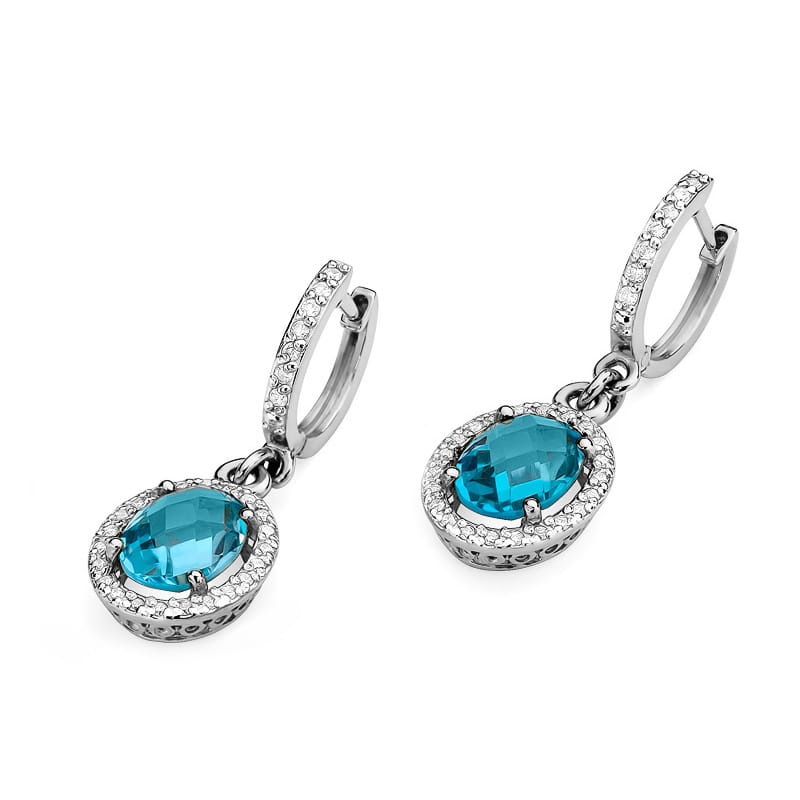 Kolczyki Topaz 2 x 1,70ct białe złoto 2 70ct białe złoto Jubiler Kraków BigDIAMOND