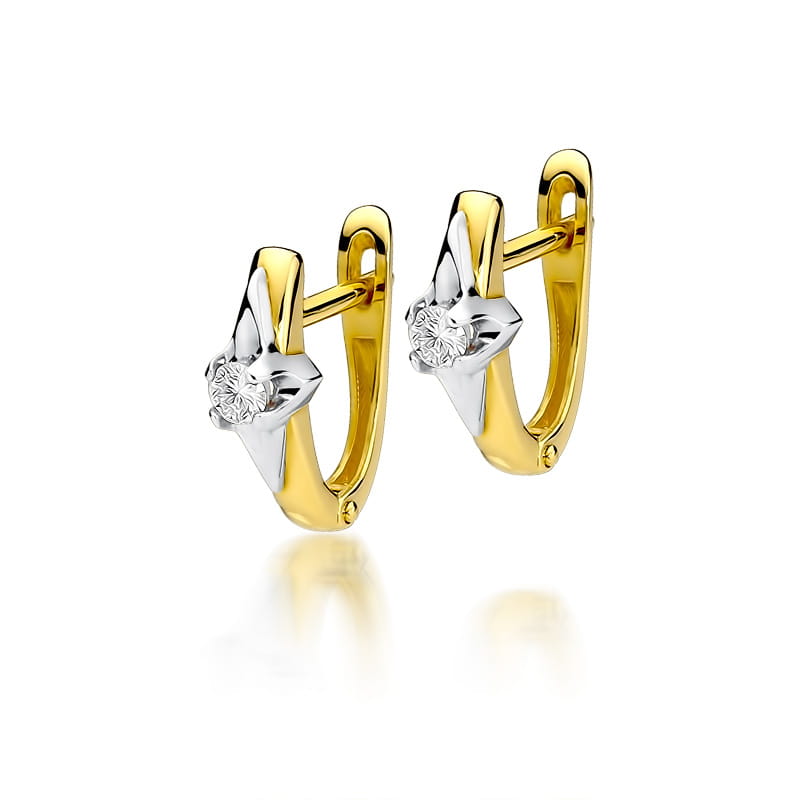 Kolczyki Diament 2 x 0,10ct żółte złoto 1 Kolczyki K0088 Diament 2 x 0