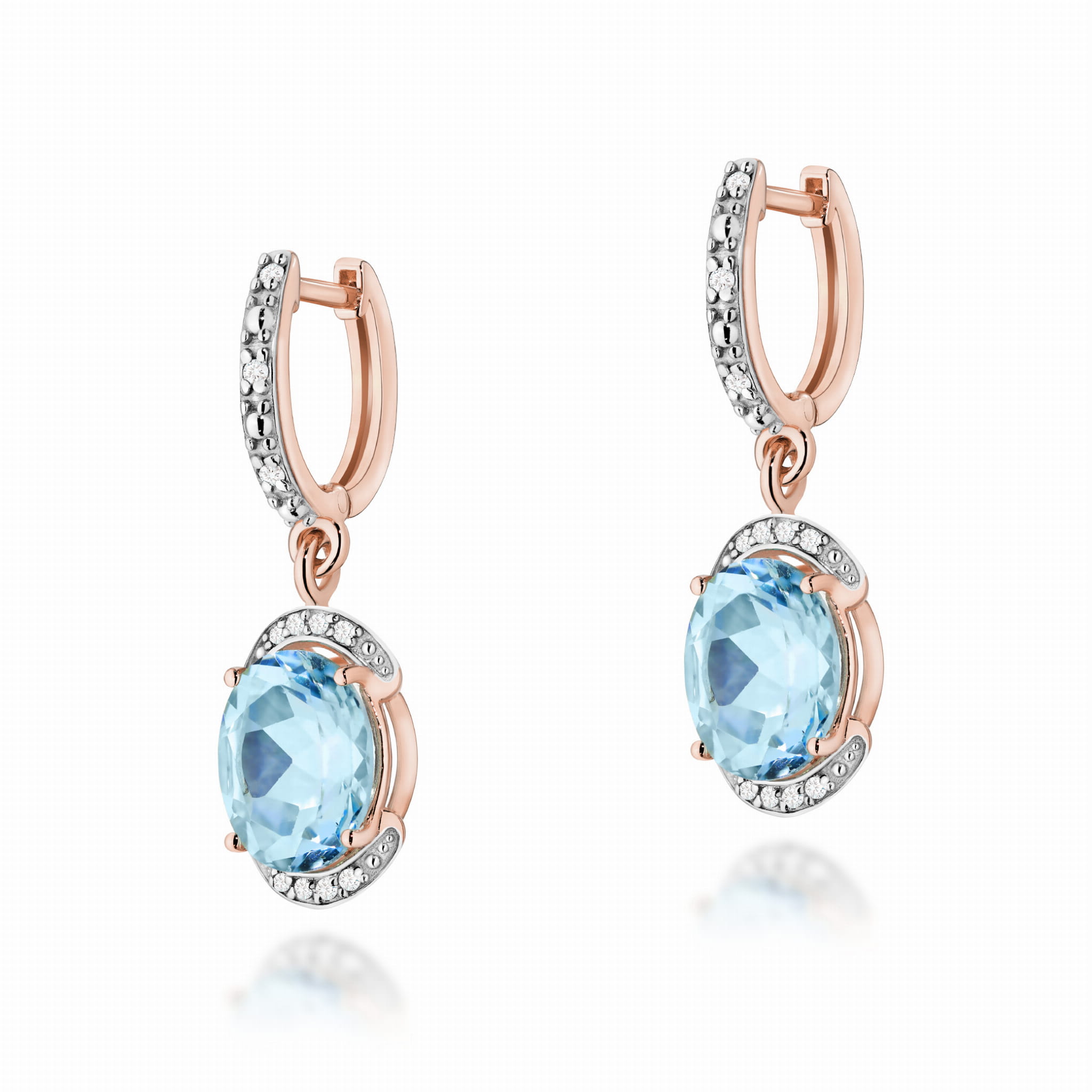 Kolczyki Topaz 2 x 3,00ct różowe złoto 1 Kolczyki K0150 Topaz 2 x 3