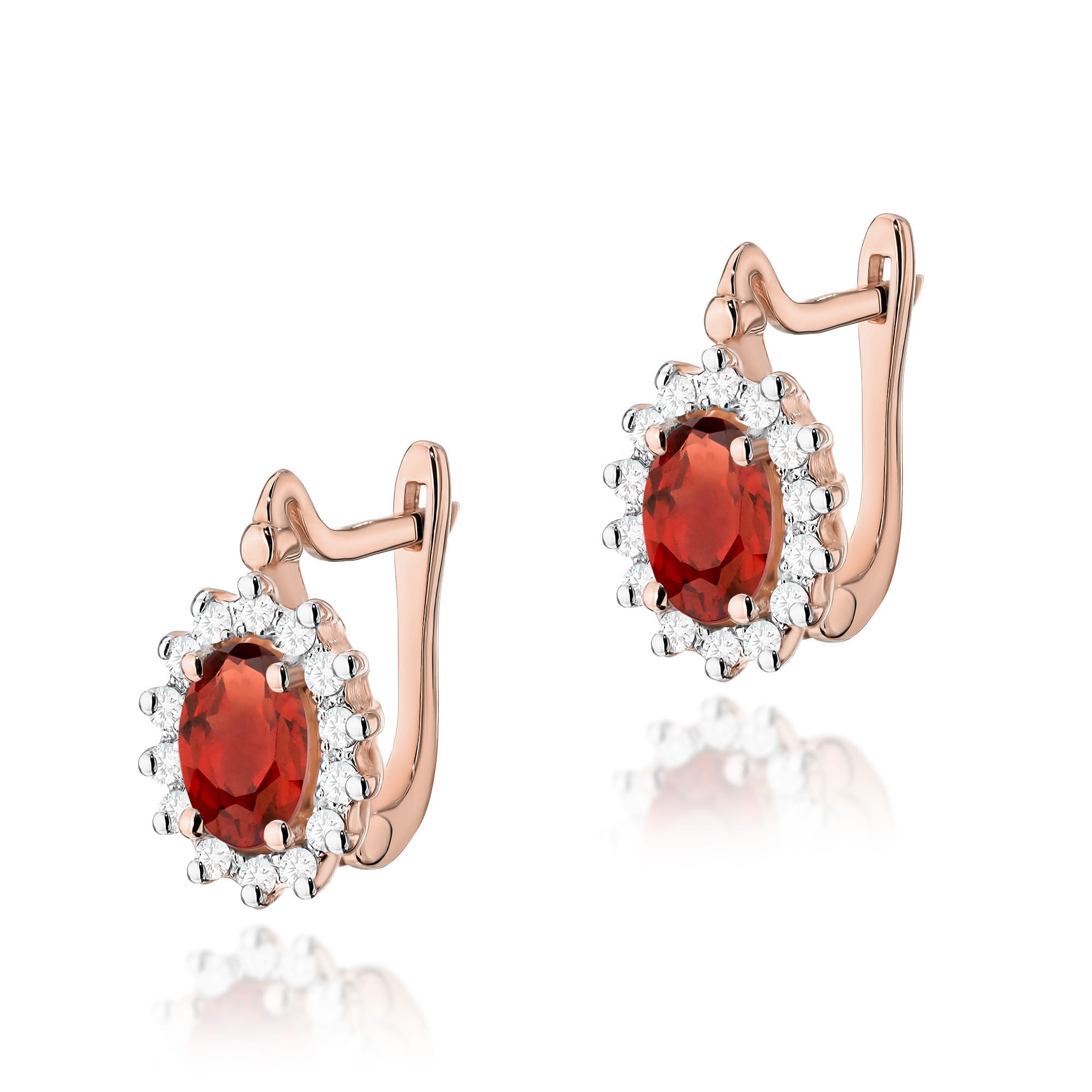 Kolczyki Granat 2 x 0,50ct różowe złoto 1 Kolczyki K0182 Granat 2 x 0