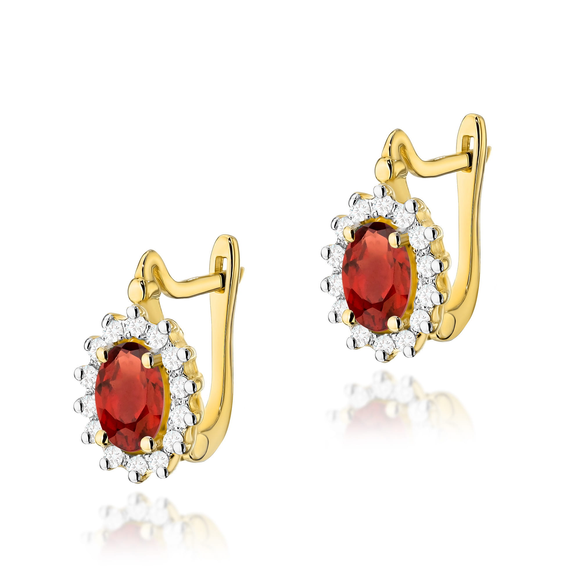 Kolczyki Granat 2 x 0,50ct żółte złoto 1 Kolczyki K0182 Granat 2 x 0