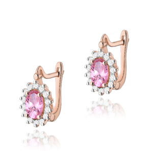 Kolczyki K0182 Różowy Topaz 2 x 0