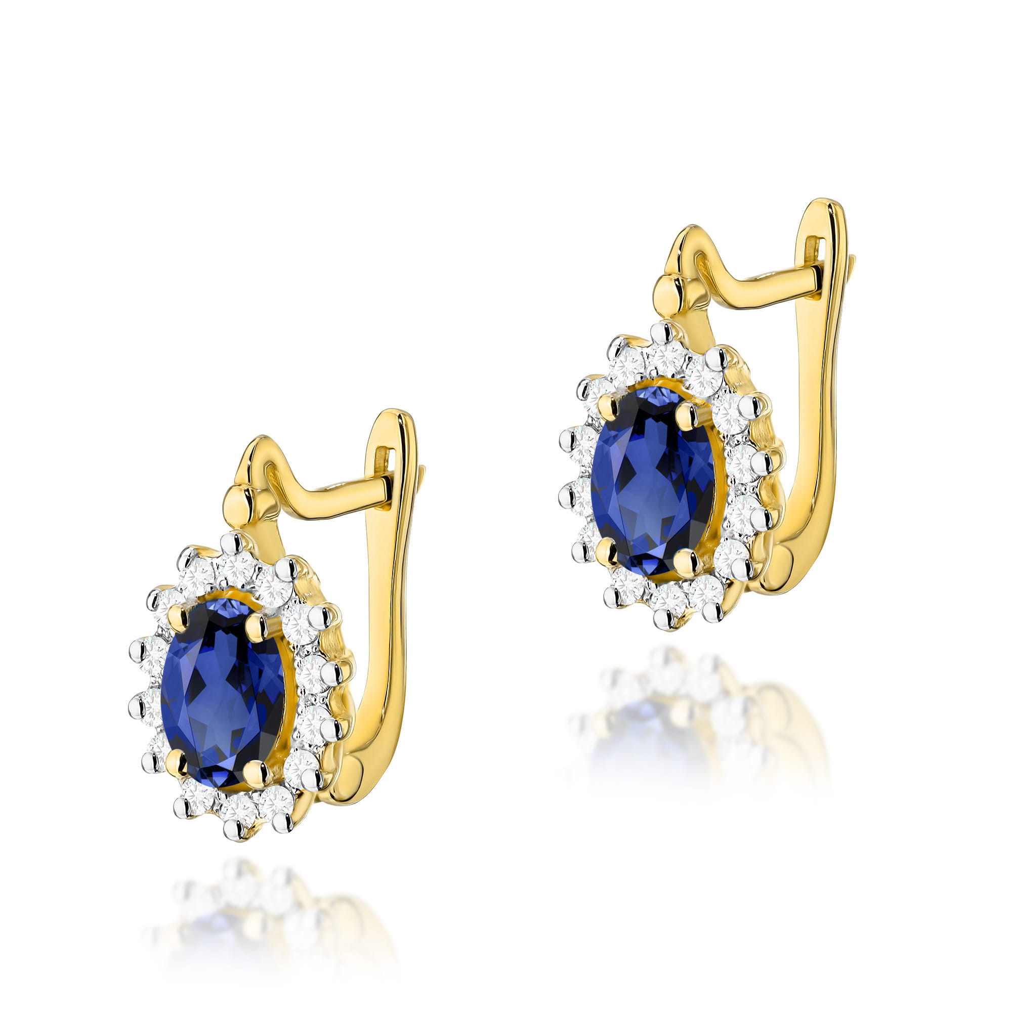 Kolczyki Szafir 2 x 0,70ct żółte złoto 1 Kolczyki K0182 Szafir 2 x 0