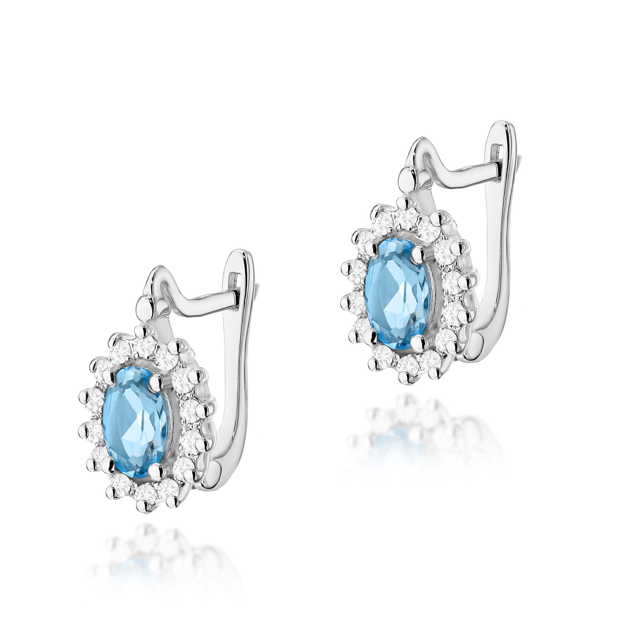 Kolczyki Topaz 2 x 0,50ct białe złoto 1 Kolczyki K0182 Topaz 2 x 0