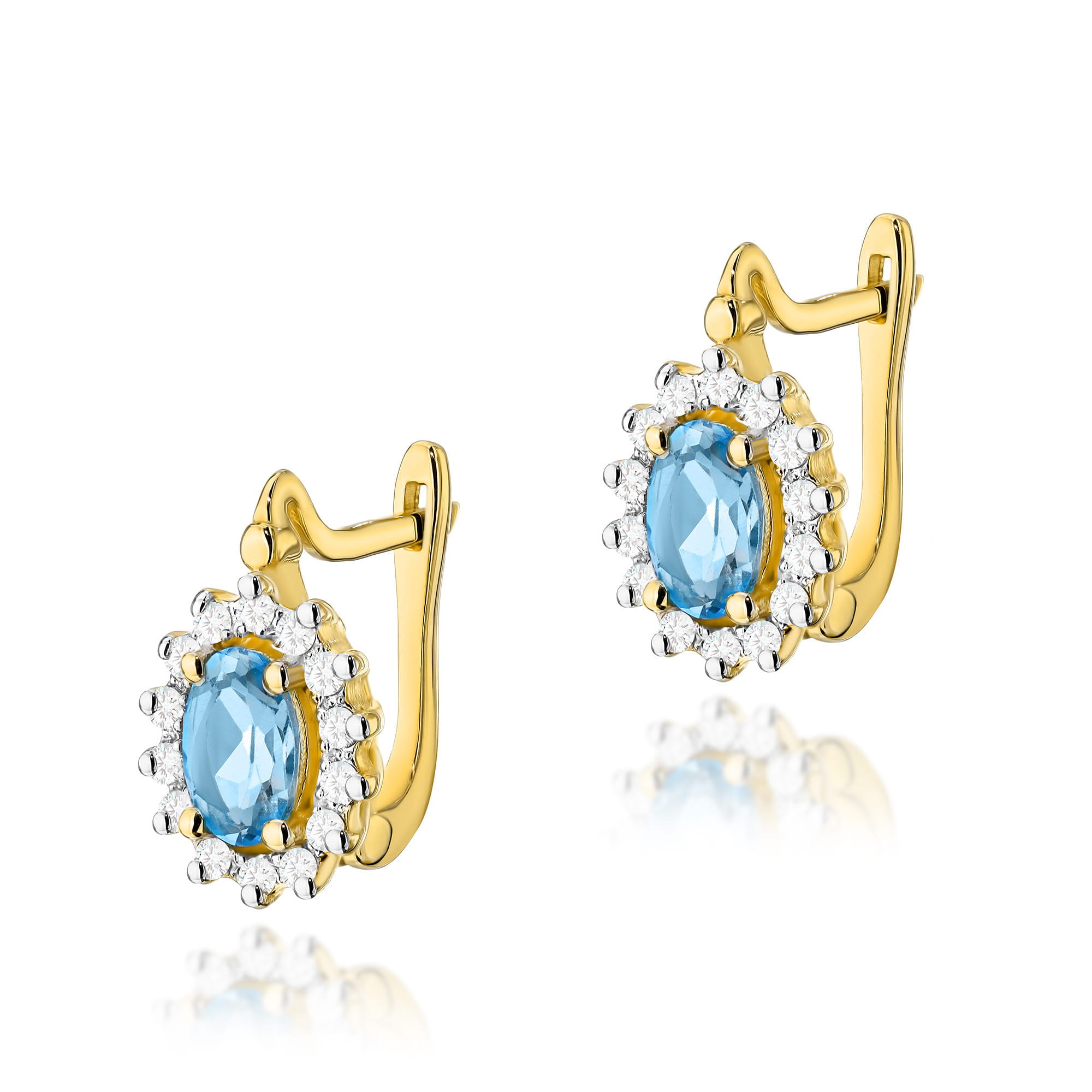 Kolczyki Topaz 2 x 0,50ct żółte złoto 1 Kolczyki K0182 Topaz 2 x 0