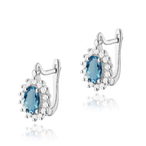 Kolczyki K0182 Topaz London Blue 2 x 0